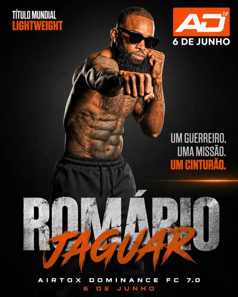 Romário Jaguar disputa título mundial no Airtox Dominance FC