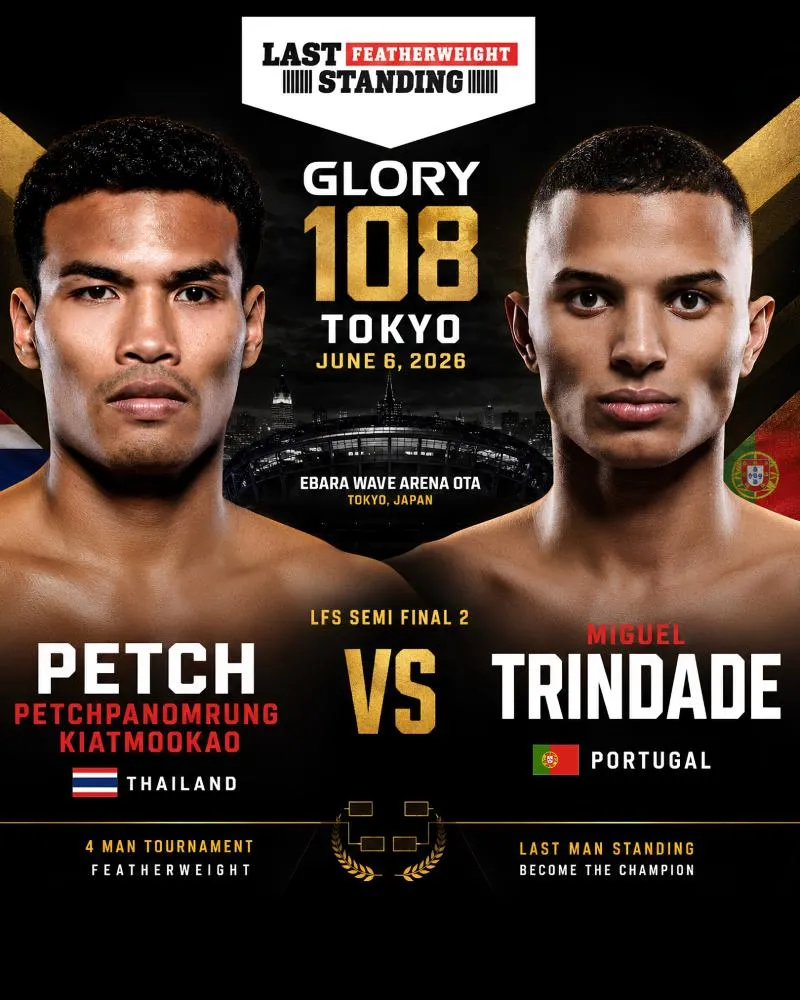 Miguel Trindade luta pelo topo mundial no GLORY 108 em Tóquio