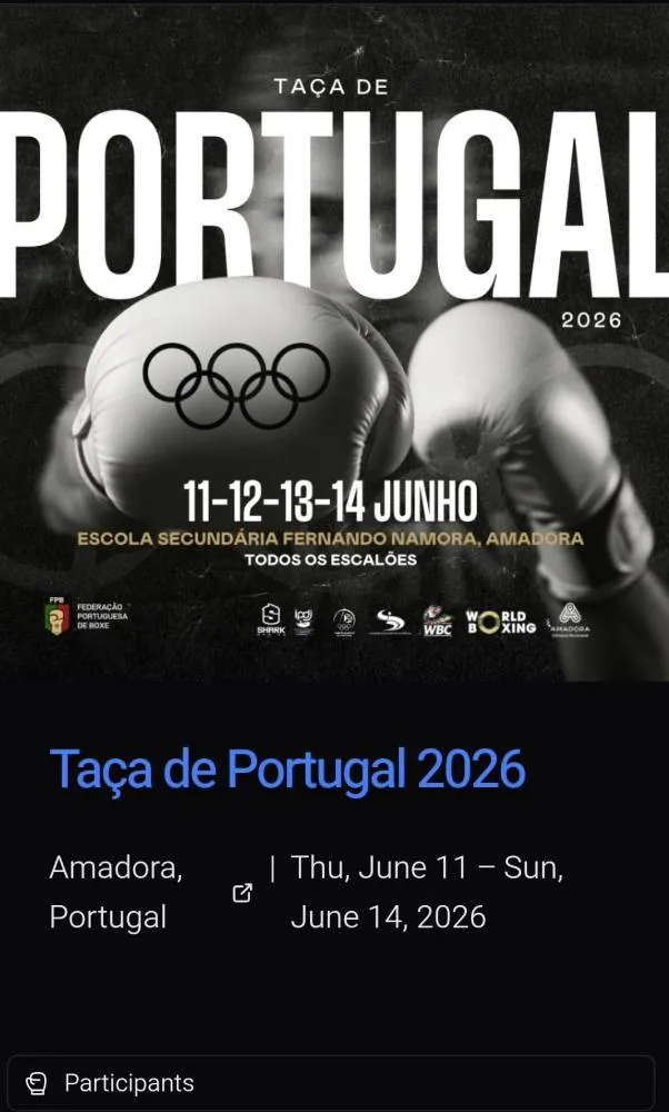 Taça de Portugal de Boxe 2026 leva elite nacional à Amadora