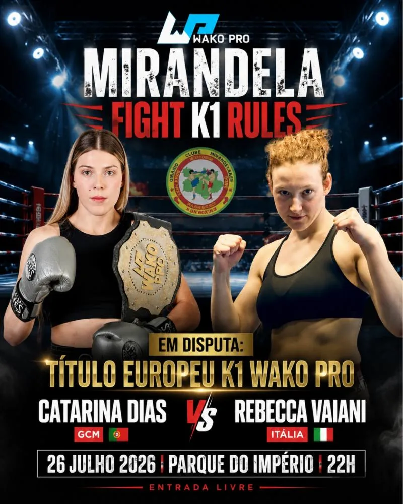 Mirandela recebe grande gala de Kickboxing com cinturão europeu WAKO Pro em disputa