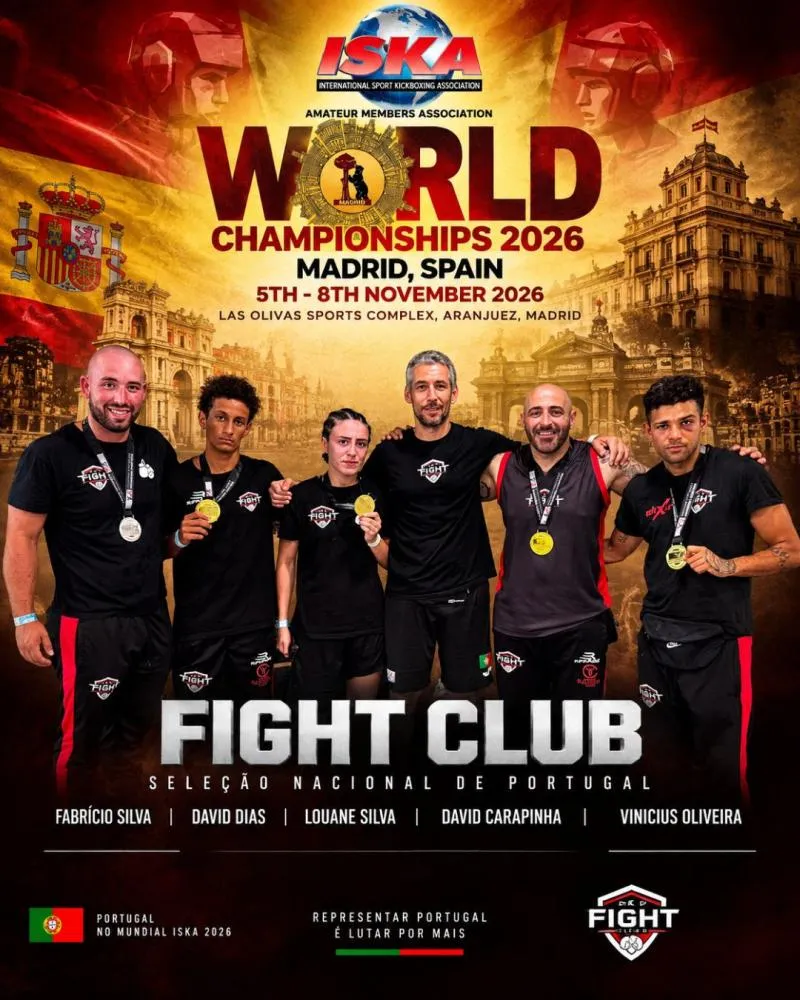 Fight Club leva cinco atletas à Seleção Nacional para o Campeonato do Mundo ISKA 2026 em Madrid