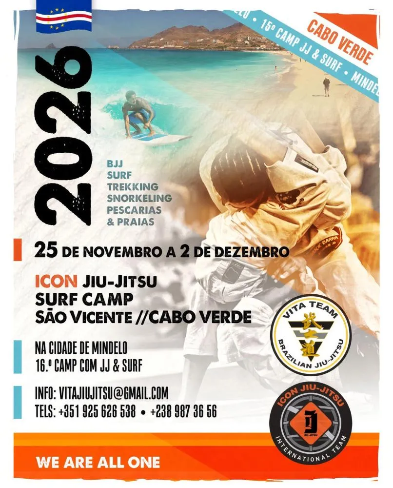 16.º Camp Icon JJ Team leva o Jiu-Jitsu, aventura e cultura até São Vicente, em Cabo Verde